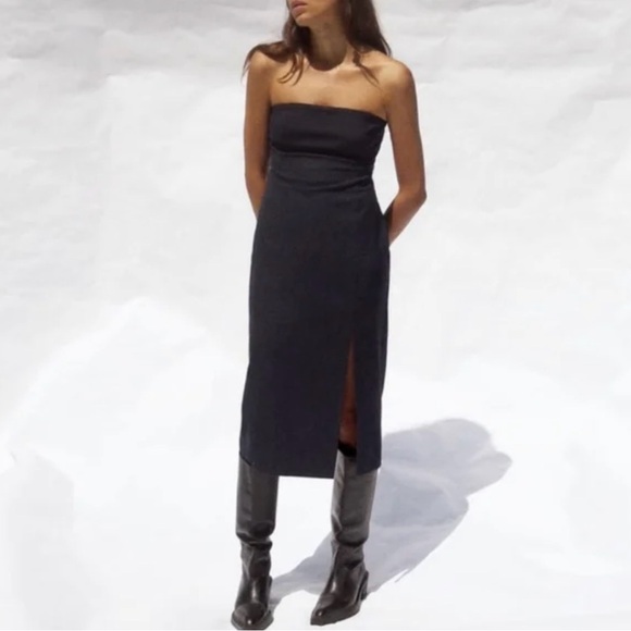 Pinstripe midi dress Zara - Picture 1 of 4